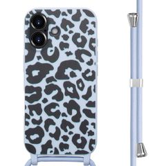 imoshion Siliconen design hoesje met koord Apple iPhone 16 - Animal Lila