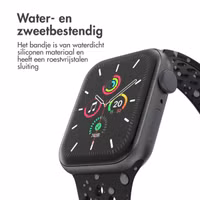 imoshion Siliconen Sport⁺ bandje Apple Watch Series 1 - 9 / SE (38/40/41 mm) | Series 10 / 11 (42 mm) - Maat M/L - Zwart