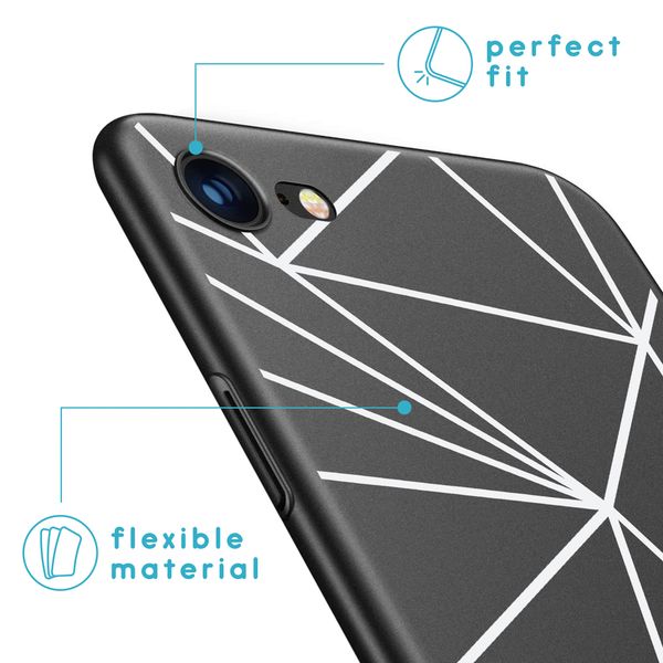 imoshion Design hoesje iPhone SE (2022 / 2020) / 8 / 7  - Grafisch - Lijn Zwart