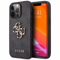 Guess 4G Metal Logo Backcover Apple iPhone 13 Pro Max - Grijs