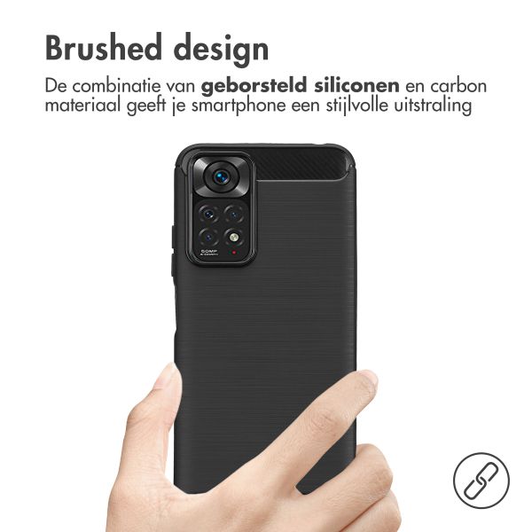 imoshion Brushed Backcover Xiaomi Redmi Note 11 (4G) / Note 11S (4G) - Zwart