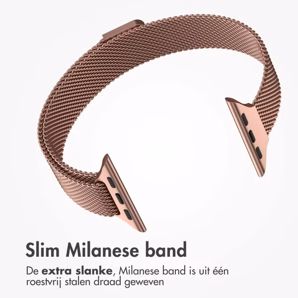 imoshion Slim Milanees bandje Apple Watch Series 1 t/m 9 / SE (38/40/41 mm) | Series 10 / 11 (42 mm) - Vintage Gold