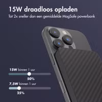 Accezz Kevlar Powerbank 5.000 mAh - MagSafe en Qi2 - Zwart