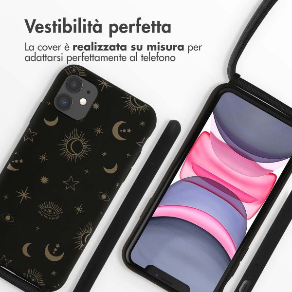 imoshion Siliconen design hoesje met koord Apple iPhone 11 - Sky Black