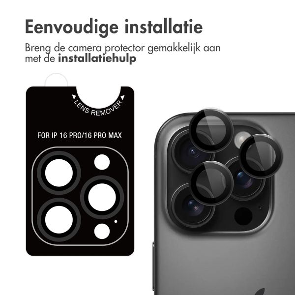 imoshion 2 Pack Camera lens protector Apple iPhone 16 Pro / 16 Pro Max - Zwart / Titanium