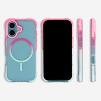 Selencia Gradient Backcover met MagSafe Apple iPhone 16 - Roze / Blauw