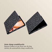 Selencia Sabi Bookcase met panterprint Apple iPad Air 11 inch (2025) M3 / (2024) M2 / Air 5 (2022) / Air 4 (2020) - Midnight Black