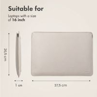 Accezz Leather laptop sleeve 16 inch - Beige