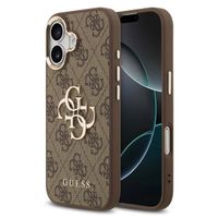 Guess 4G Metal Logo Backcover Apple iPhone 17 - Gold Edge - Brown