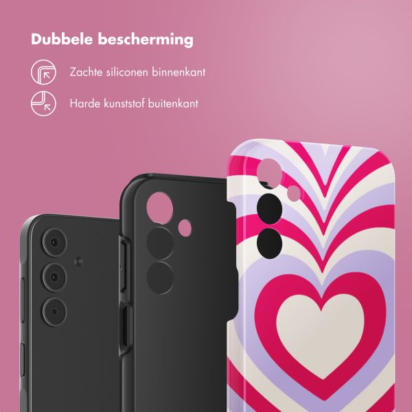 Selencia Vivid Tough Backcover Samsung Galaxy A15 (5G/4G) - Double Hearts Rubine Red Lilac