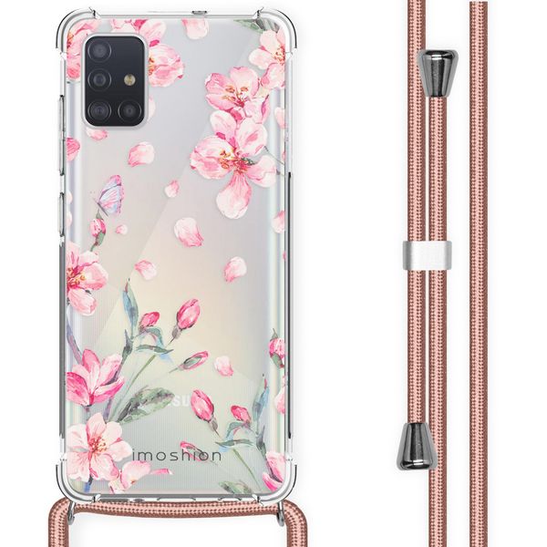 imoshion Design hoesje met koord Samsung Galaxy A51 - Bloem - Roze