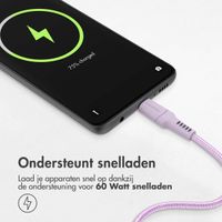 imoshion Braided USB-C naar USB-C kabel - 1 meter - Lila