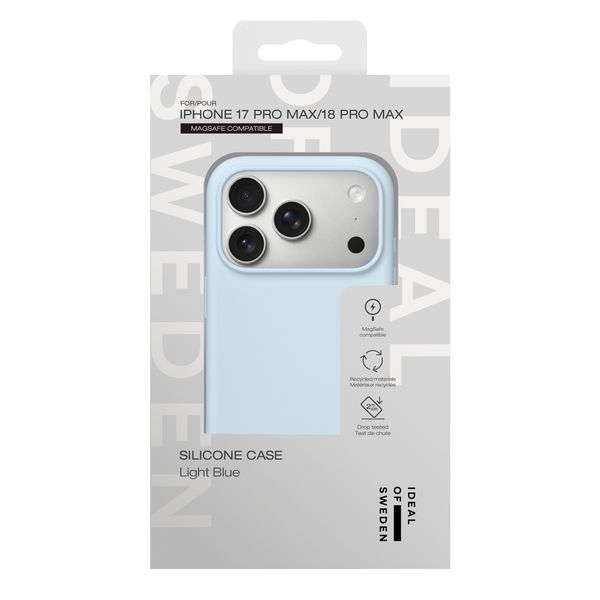 iDeal of Sweden Silicone Case met MagSafe Apple iPhone 18 Pro Max / 17 Pro Max - Light Blue