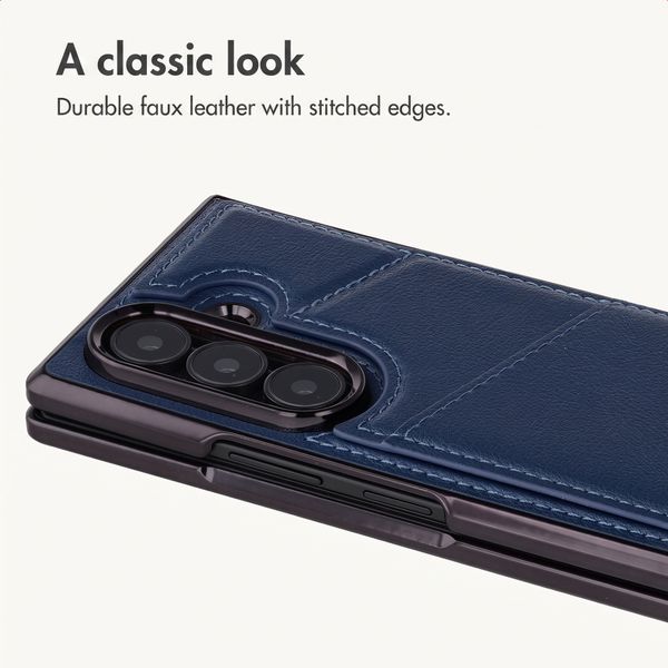 imoshion Faux Leather MagSafe Back Cover with Card Holder Samsung Galaxy Z Fold 8 Ultra - Dark Blue
