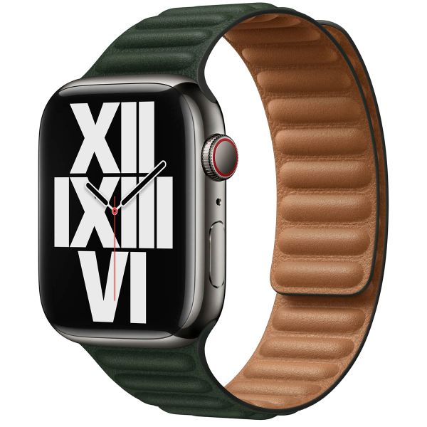 Apple Leather Link Apple Watch Series 1-10 / SE / Ultra (2) - 42/44/45/46/49 mm - Maat S/M - Sequoia Green