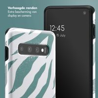 Selencia Vivid Backcover Samsung Galaxy S10 - Colorful Zebra Pine Blue