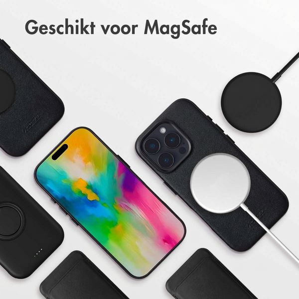 Accezz MagSafe Leather Backcover Apple iPhone 16 Pro - Onyx Black