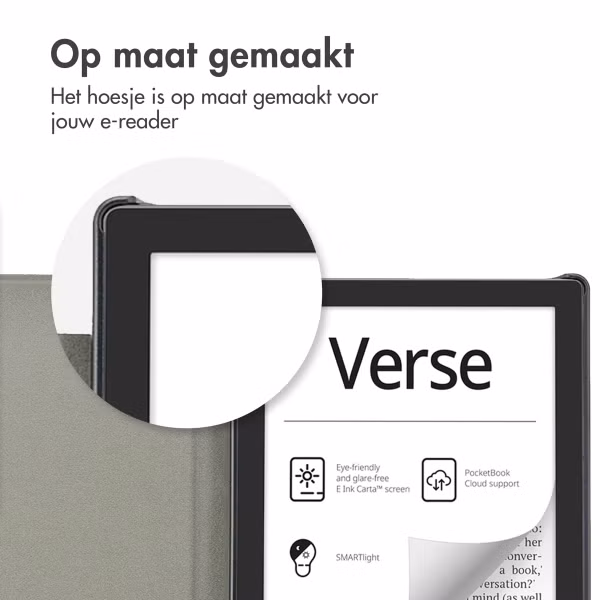 imoshion Canvas Sleepcover Bookcase Pocketbook Verse / Verse Pro / Verse Pro Color / Vivlio Light / Light HD - Peach