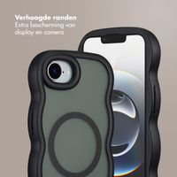Selencia Wavy Backcover met MagSafe Apple iPhone 16e - Zwart