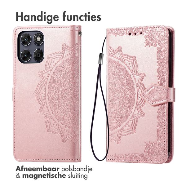 imoshion Mandala Bookcase Motorola Moto G77 - Rose Gold