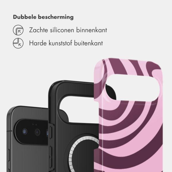Selencia Vivid Backcover met MagSafe Google Pixel 11 Pro - Wavy Swirl Pink Plum