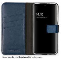 Selencia Echt Lederen Bookcase Samsung Galaxy S22 - Blauw