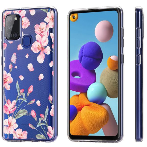 imoshion Design hoesje Samsung Galaxy A21s - Bloem - Roze