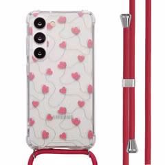 imoshion Design hoesje met koord Samsung Galaxy S23 - Dusty Rose Connected Hearts