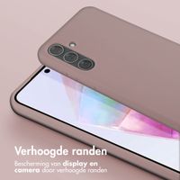 Selencia Siliconen hoesje met afneembaar koord Samsung Galaxy A35 - Sand Pink