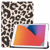 imoshion Design Trifold Bookcase Apple iPad 9 (2021) 10.2 inch / iPad 8 (2020) 10.2 inch / iPad 7 (2019) 10.2 inch - Leopard