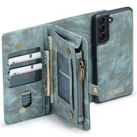 CaseMe Luxe Lederen 2 in 1 Portemonnee Bookcase Samsung Galaxy S22 - Groen