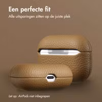 Accezz Echt Leren Case Apple AirPods Pro - Taupe