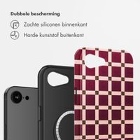 Selencia Vivid Backcover met MagSafe Apple iPhone 17e / 16e - Check This Burgundy