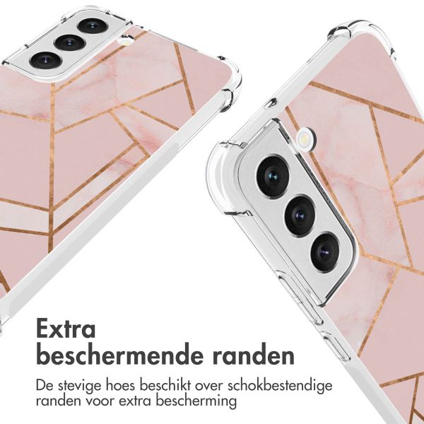 imoshion Design hoesje met koord Samsung Galaxy S22 - Grafisch Koper - Roze / Goud