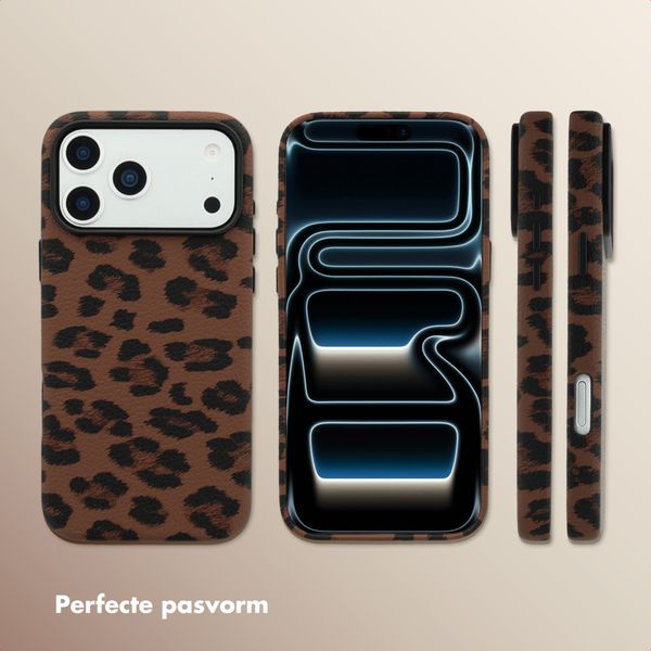 Selencia Sabi Backcover Panterprint met MagSafe Apple iPhone 17 Pro Max - Mocha Brown