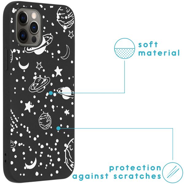 imoshion Design hoesje iPhone 12 (Pro) - Heelal - Wit