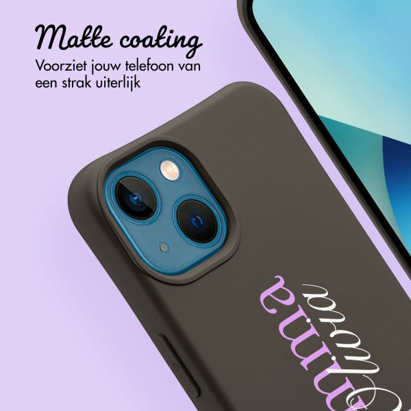 Gepersonaliseerd Color Backcover MagSafe met afneembaar koord en naam  iPhone 13 - Black Coffee