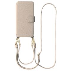 Selencia Riva Bookcase with MagSafe and phone strap Samsung Galaxy A37 (5G) - Beige