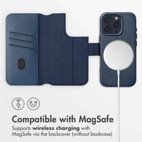 Accezz 2-in-1 Leather Bookcase with MagSafe Apple iPhone 16 Pro - Nightfall Blue