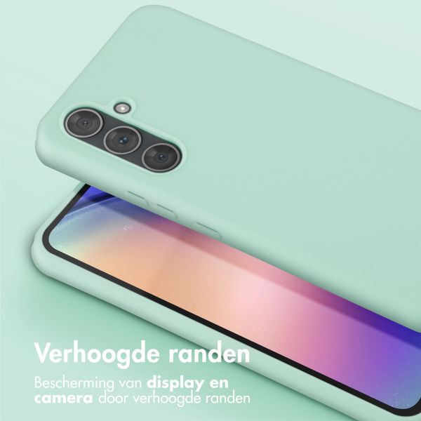 Selencia Siliconen hoesje met afneembaar koord Samsung Galaxy A54 (5G) - Turquoise