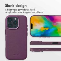 Accezz MagSafe Leather Backcover iPhone 16 Pro - Heath Purple