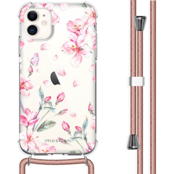 imoshion Design hoesje met koord iPhone 11 - Bloem - Roze