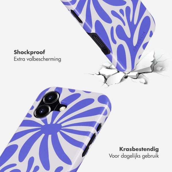 Selencia Vivid Tough Backcover met MagSafe iPhone 16 - Modern Bloom Sapphire Blue