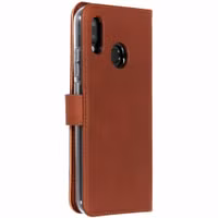 Selencia Echt Leren Bookcase Huawei P20 Lite - Lichtbruin