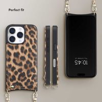 Selencia Nova Phone Case with Cord and Card Holder Apple iPhone 16 Pro - Leopard