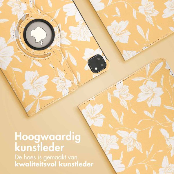 imoshion 360° Draaibare Design Bookcase Apple iPad Pro 11 (2024) M4 - Yellow Flowers