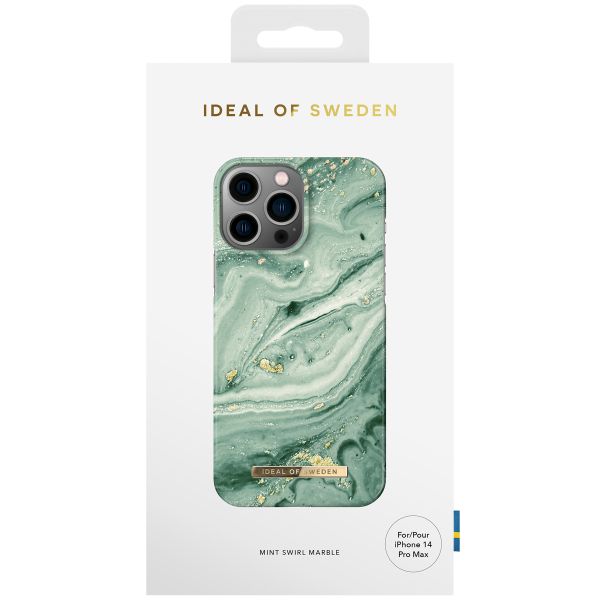 iDeal of Sweden Fashion Backcover iPhone 14 Pro Max - Mint Swirl Marble