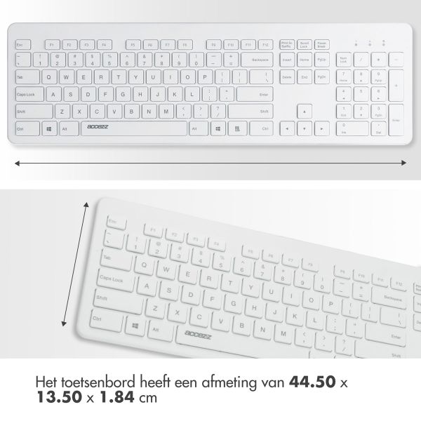 Accezz Premium Desktop QWERTY Bluetooth Keyboard - Wit