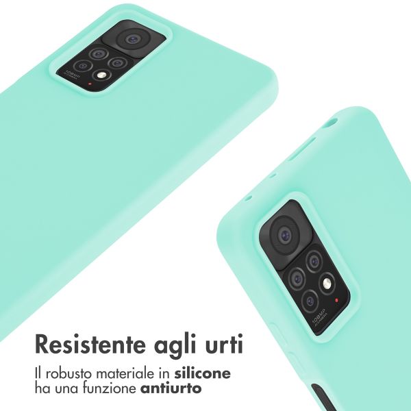 imoshion Siliconen hoesje met koord Xiaomi Redmi Note 11 Pro - Mintgroen