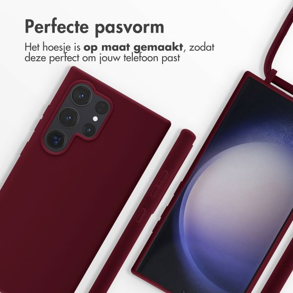 imoshion Siliconen hoesje met koord Samsung Galaxy S24 Ultra - Donkerrood